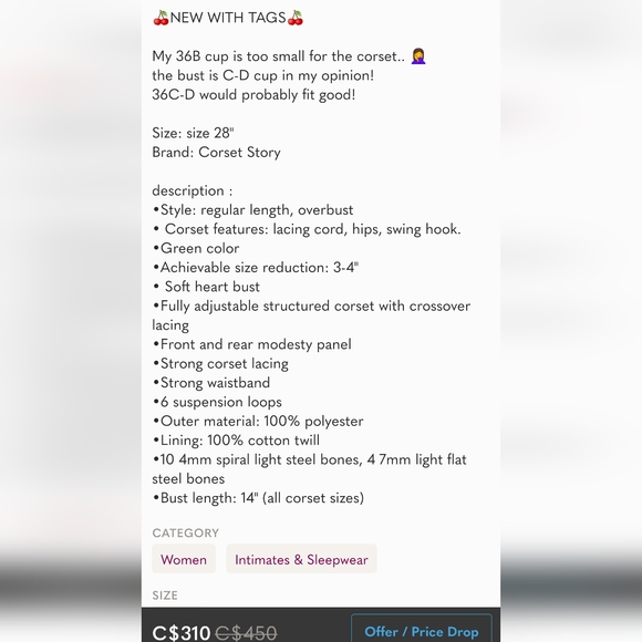 BUNDLE of 2 Steampunks corsets from Corset Story, size 28" / US 12 - Picture 11 of 11